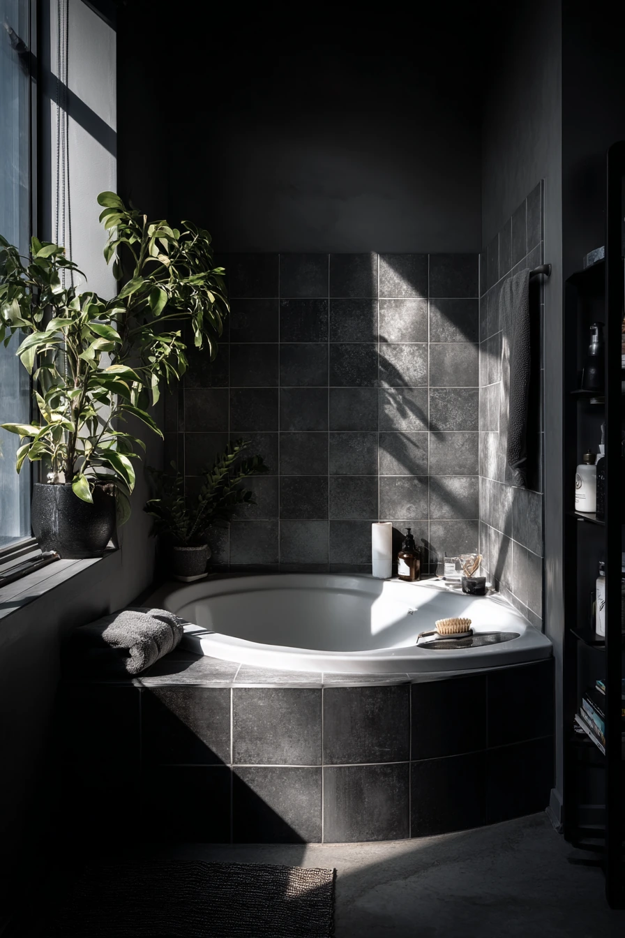 Black-and-White Urban Bath