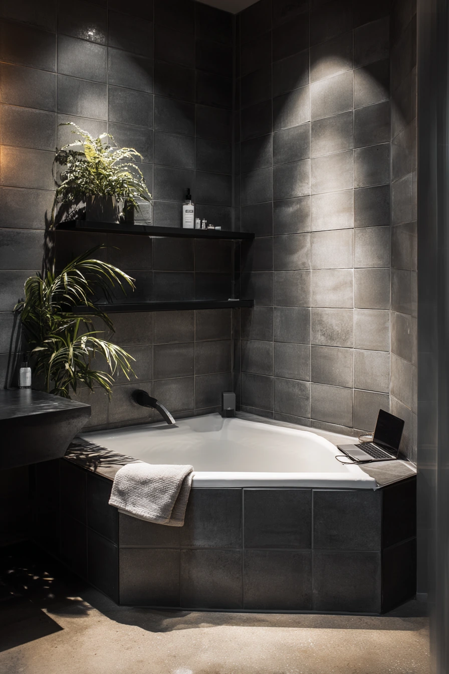 Black-and-White Urban Bath