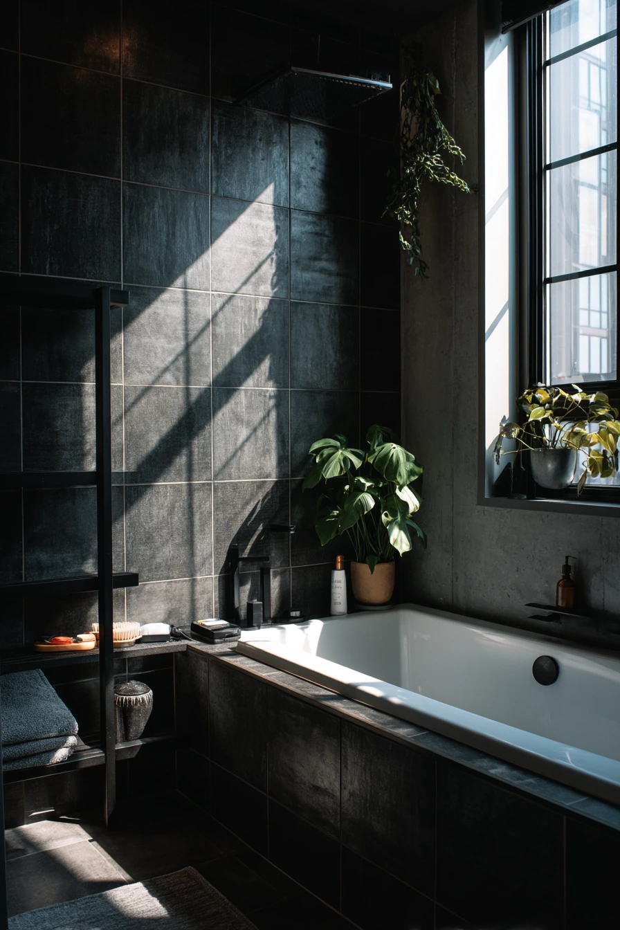 Black-and-White Urban Bath