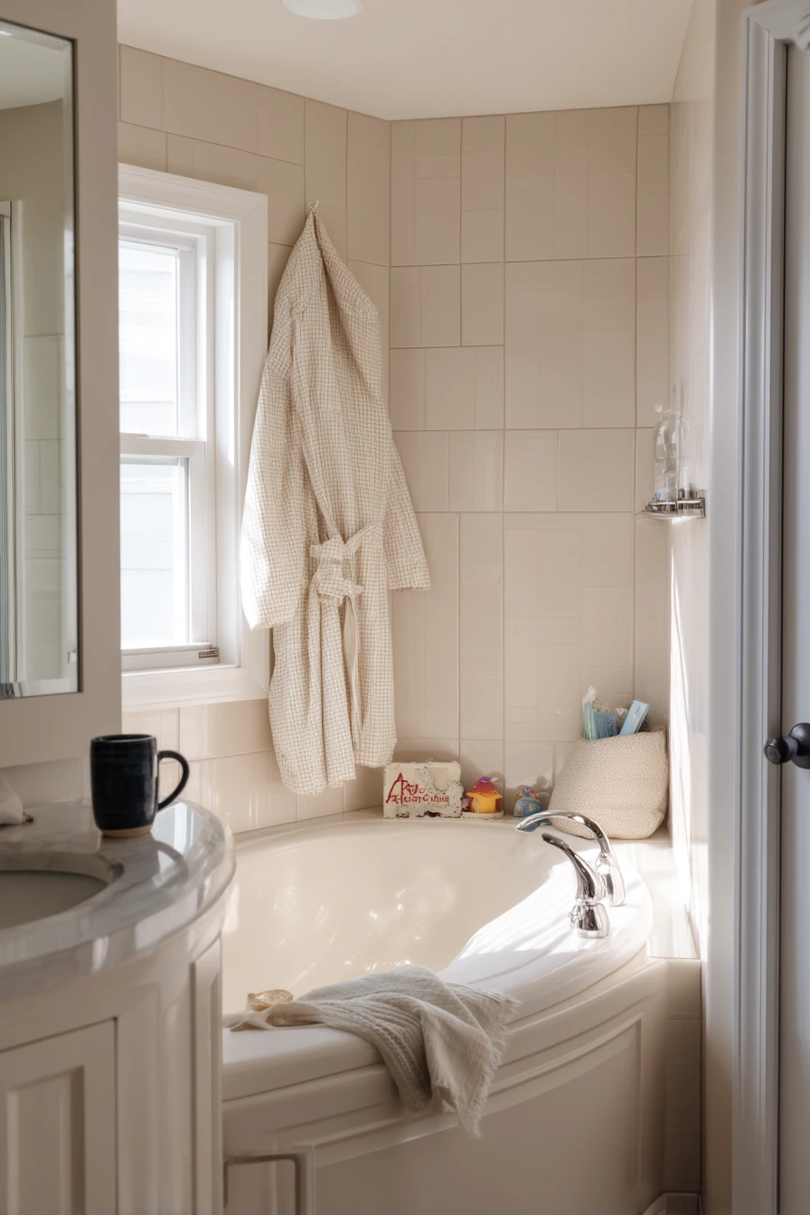 Morning Routine Corner Tub
