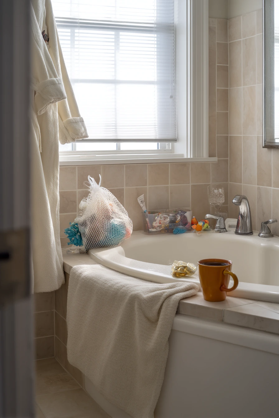 Morning Routine Corner Tub