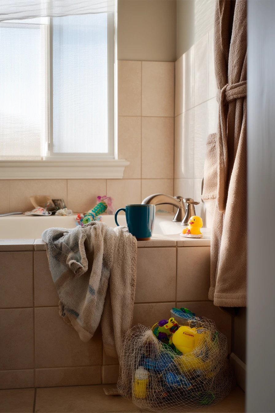 Morning Routine Corner Tub