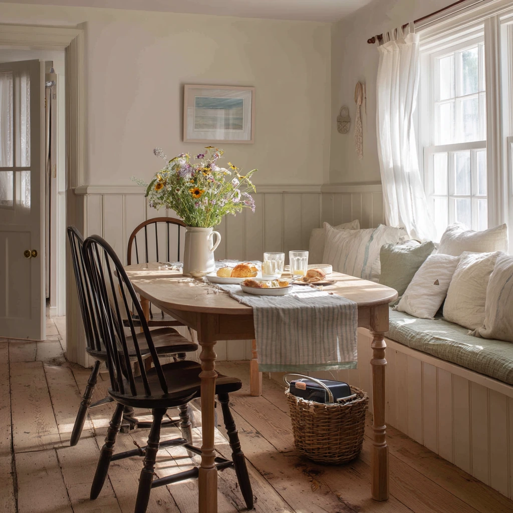 Sunlit Cottage Dining Nook for Everyday Family Meals