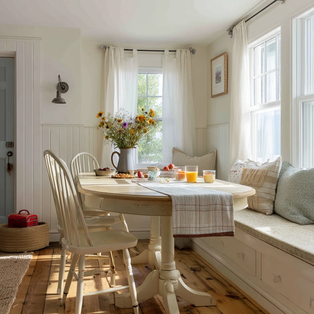 Sunlit Cottage Dining Nook for Everyday Family Meals