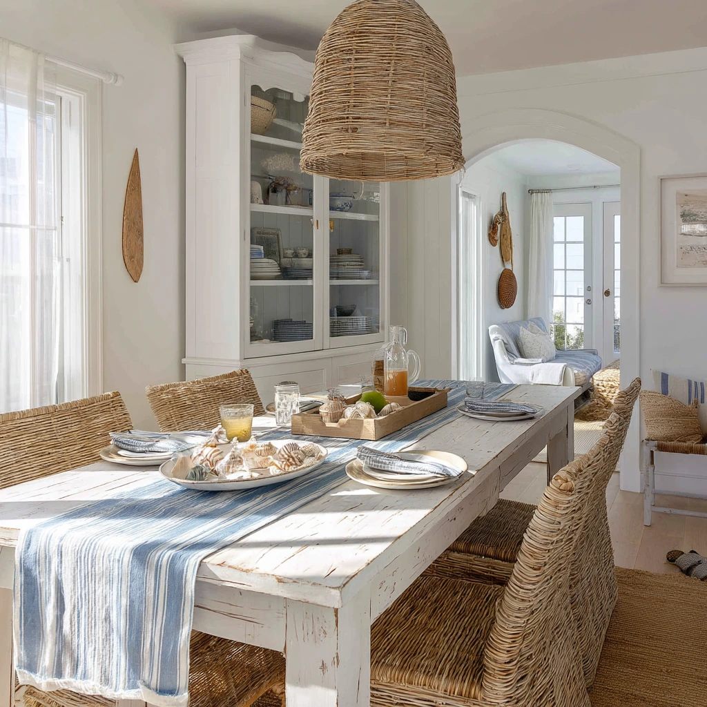 Coastal Cottage Dining Room with Collected Pieces