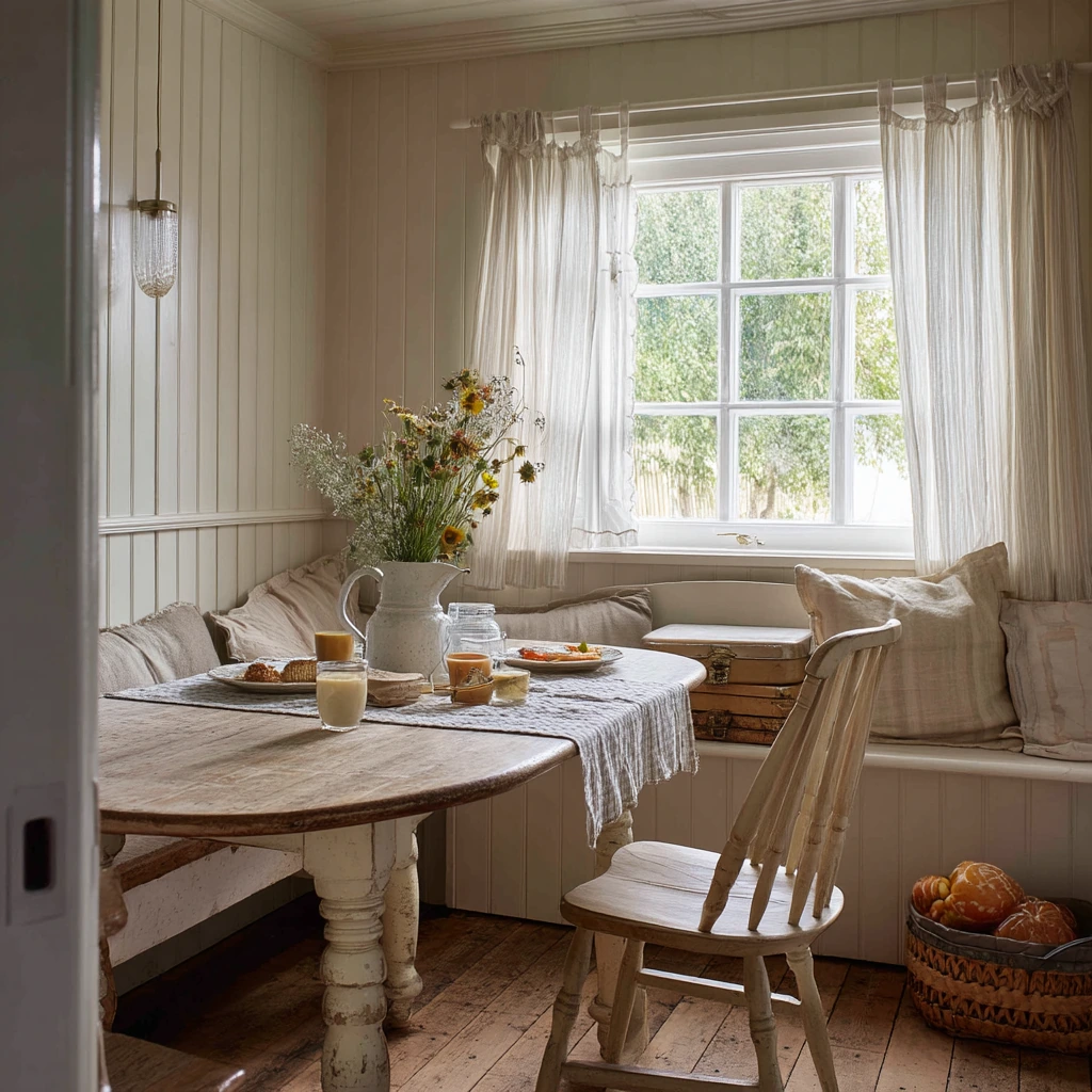 Sunlit Cottage Dining Nook for Everyday Family Meals