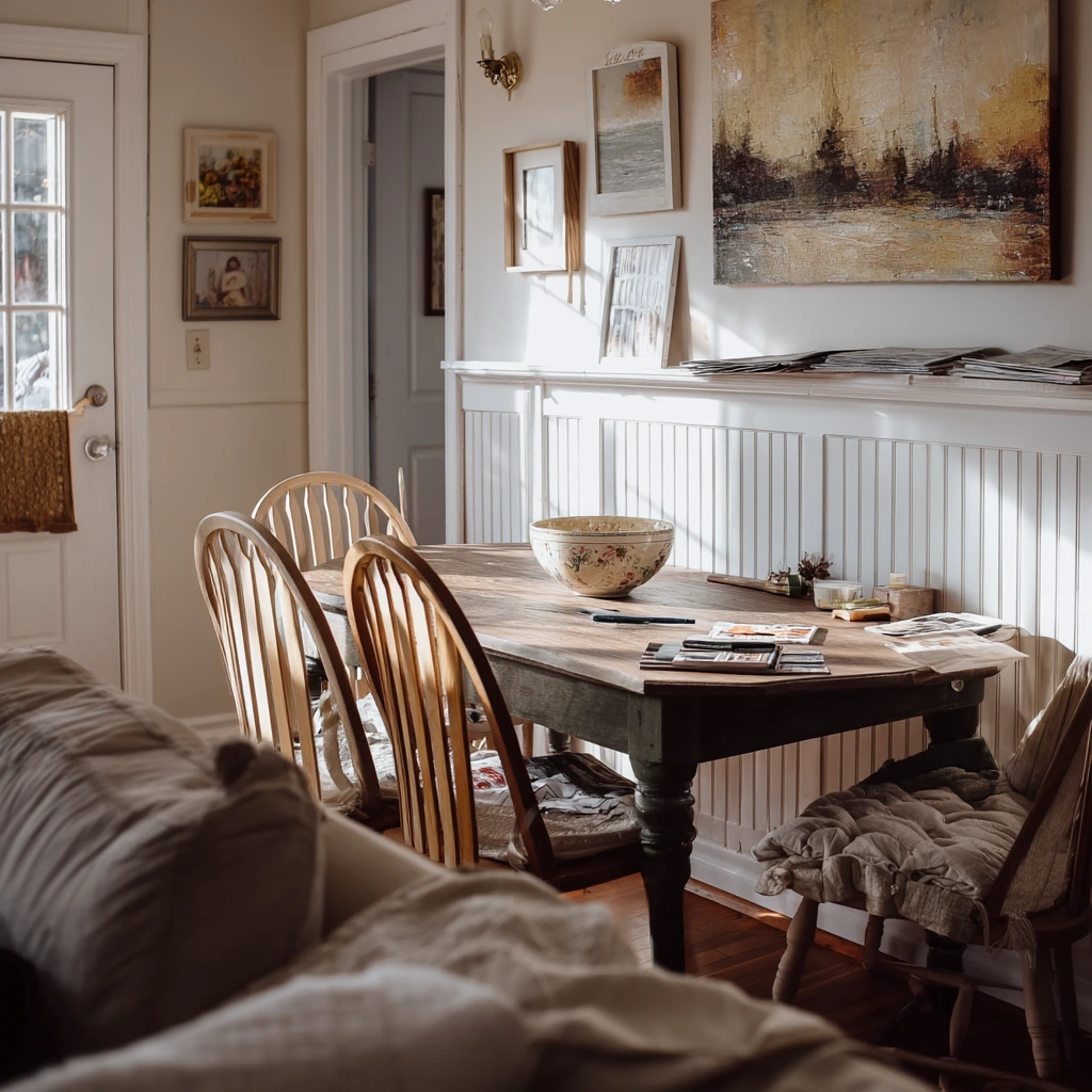 DIY Cottage Dining Room with Painted Character