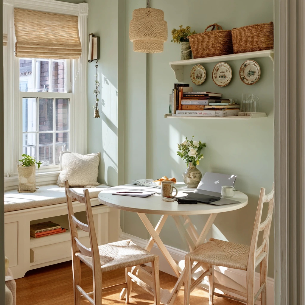 Tiny Cottage Dining Room with Smart Storage