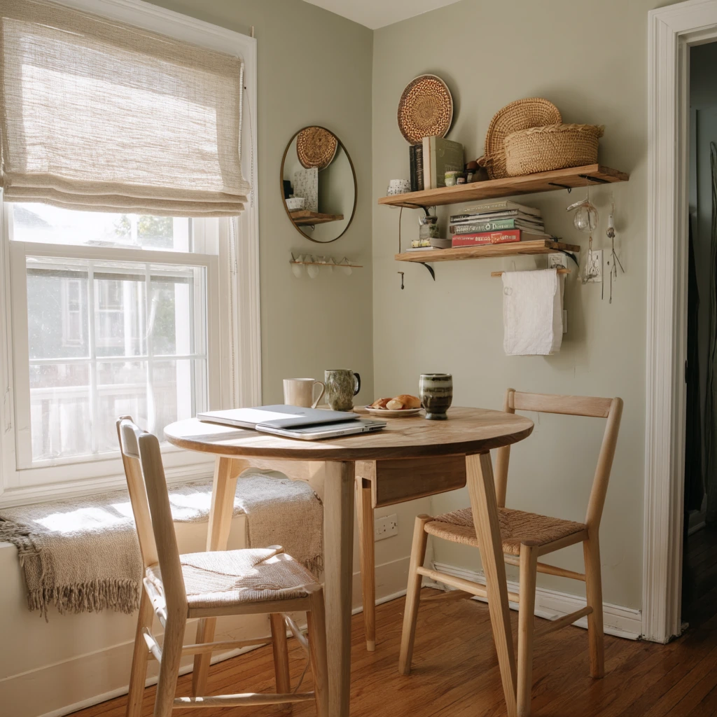 Tiny Cottage Dining Room with Smart Storage