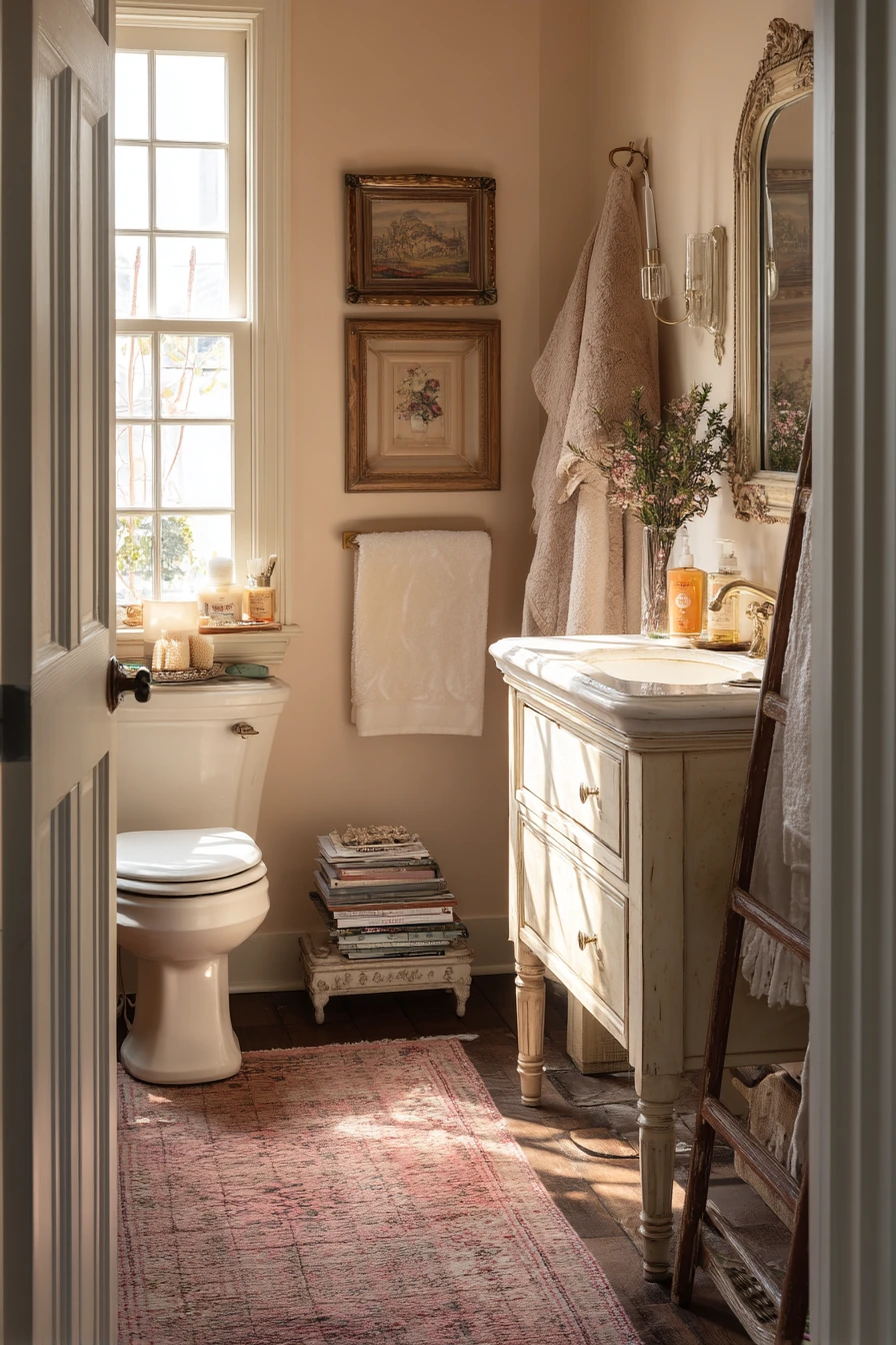 Collected Country Bathroom with Thrifted Charm