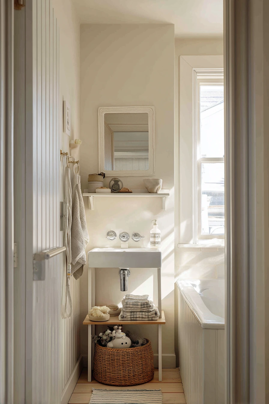 Tiny Cottage Bathroom Storage Solution