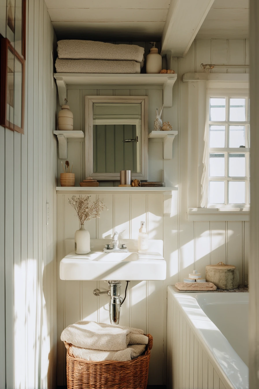 Tiny Cottage Bathroom Storage Solution