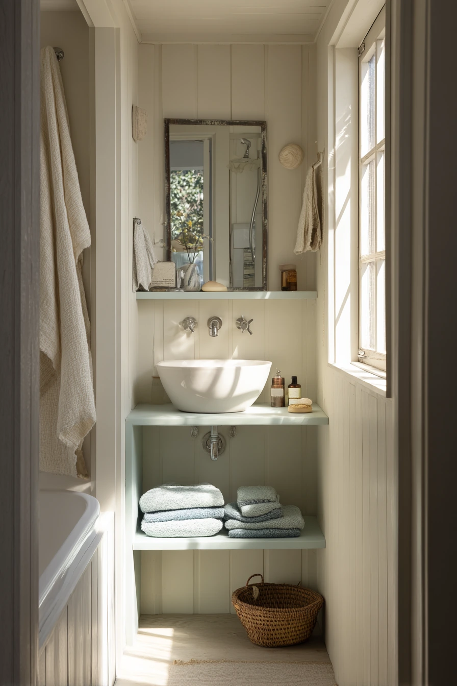 Tiny Cottage Bathroom Storage Solution