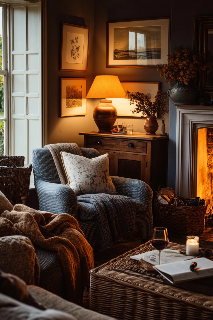 Evening Lamps and Knit Throws