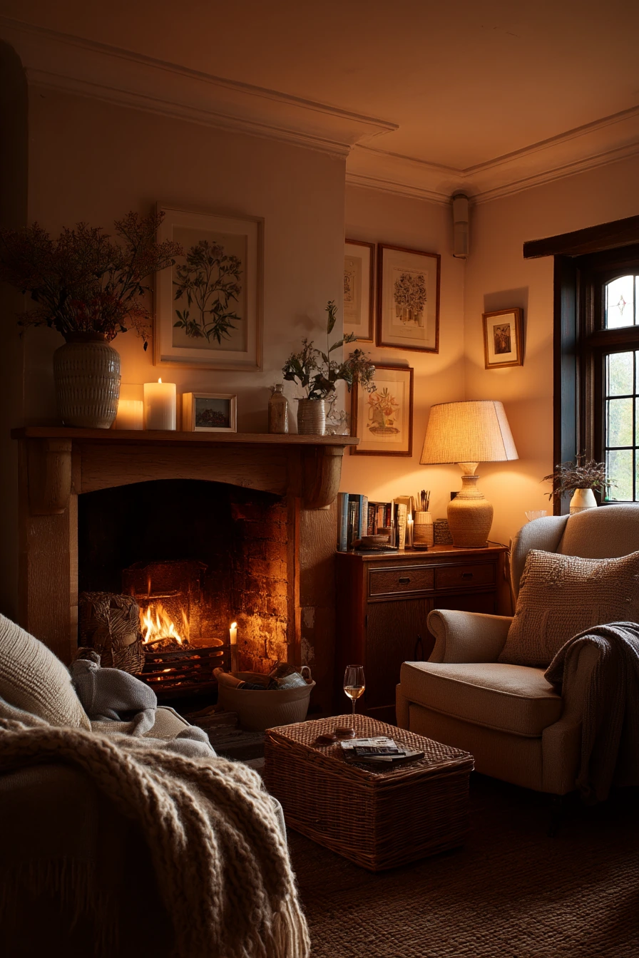 Evening Lamps and Knit Throws