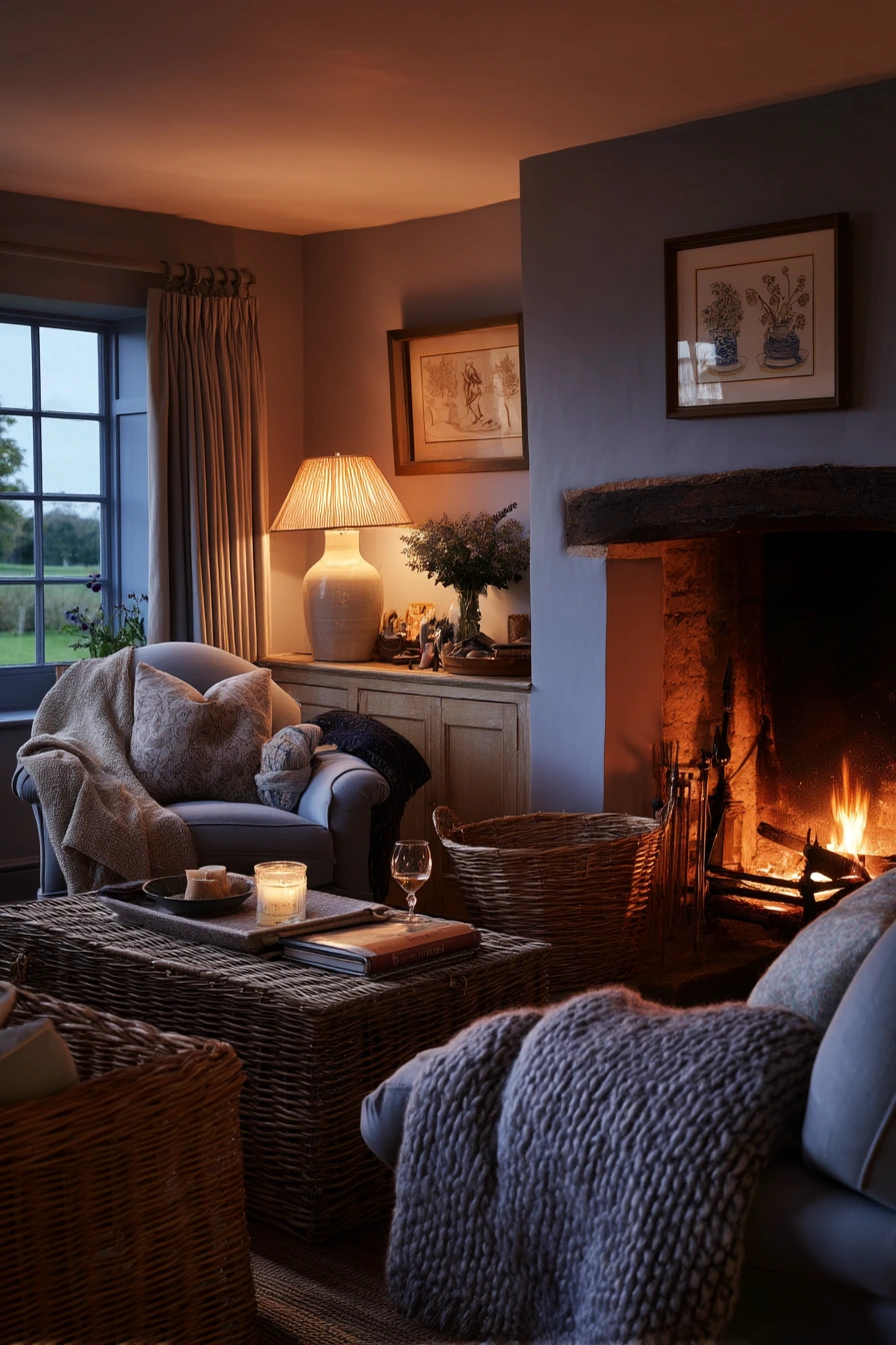 Evening Lamps and Knit Throws