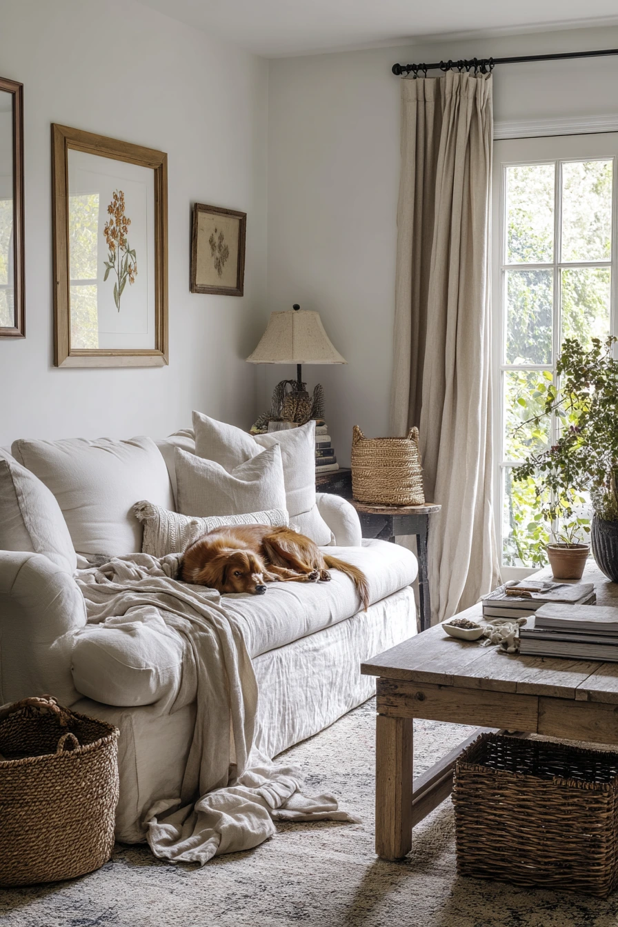 Pet-Friendly Country Living Room