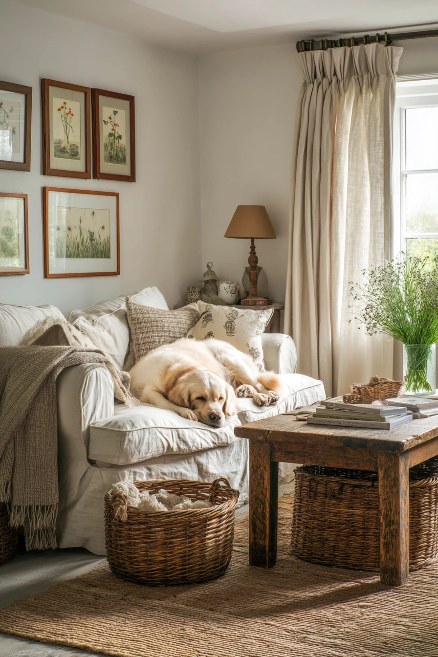 Pet-Friendly Country Living Room