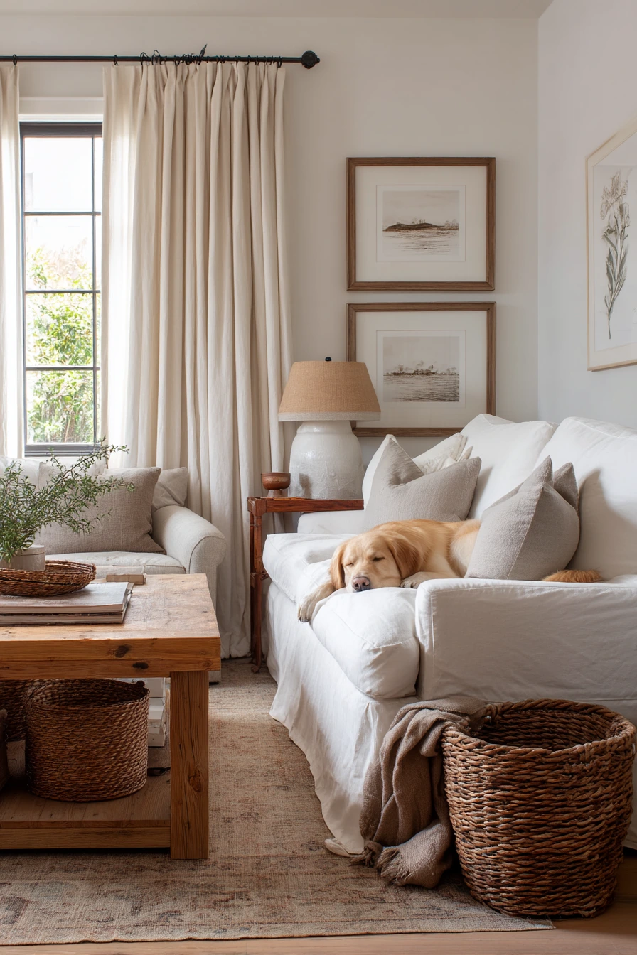 Pet-Friendly Country Living Room