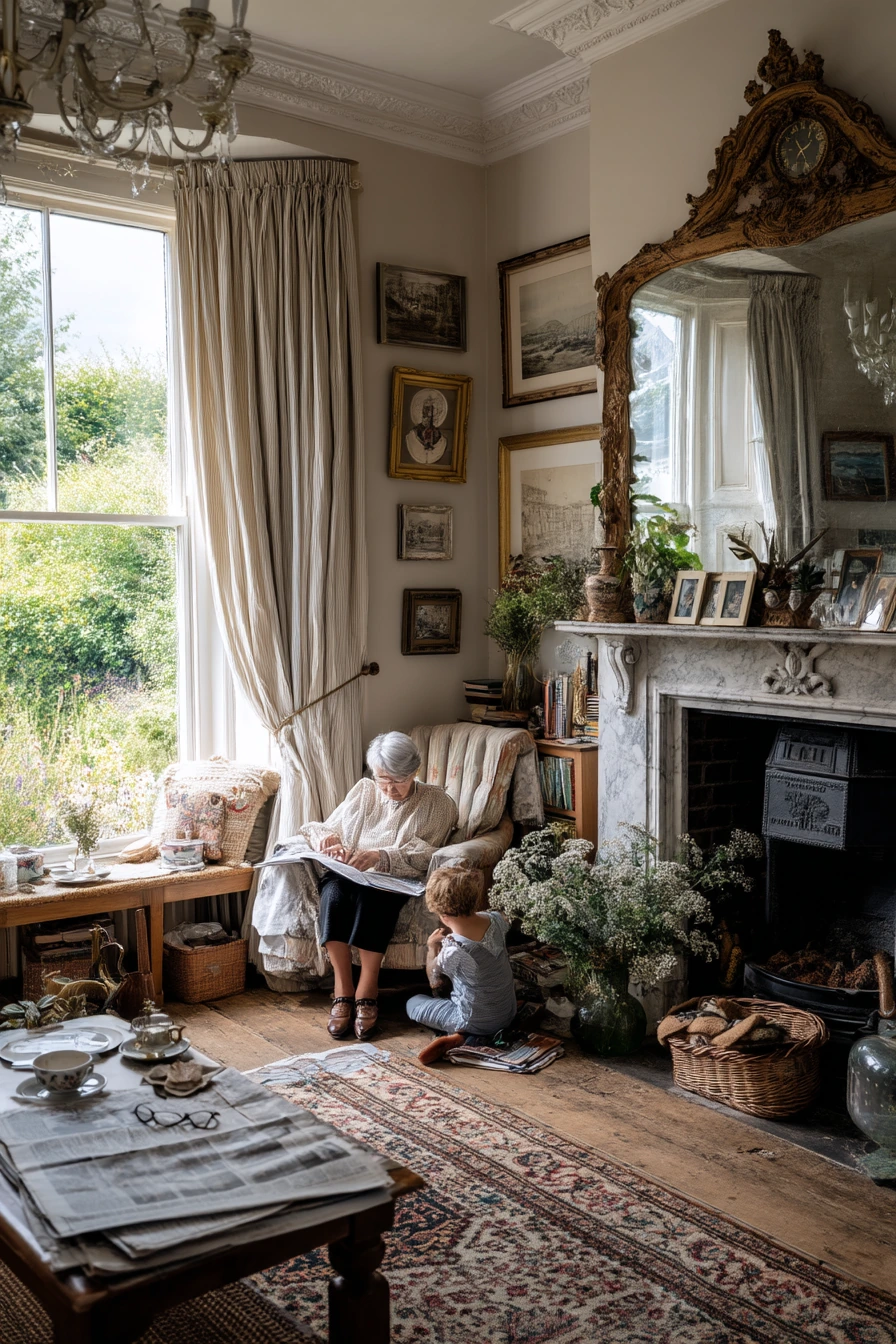 Heritage Country Living Room with Collected Layers