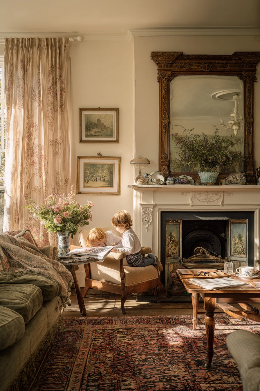 Heritage Country Living Room with Collected Layers