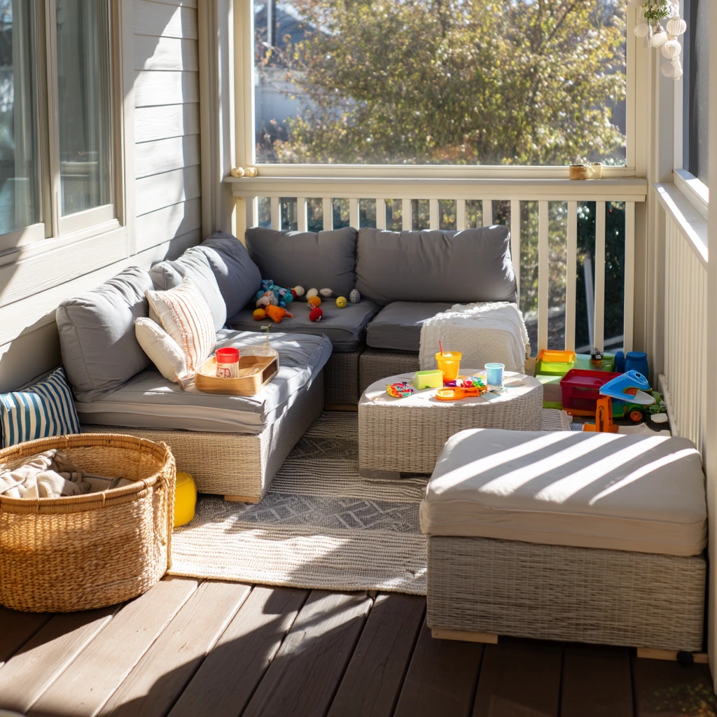 Toddler-Safe Covered Deck Hangout
