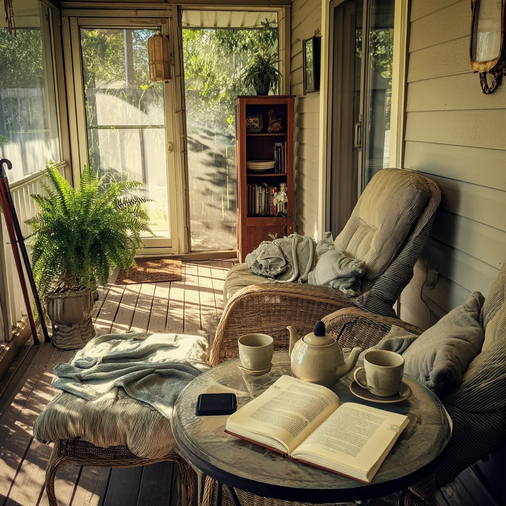 Quiet Reading Nook Covered Deck