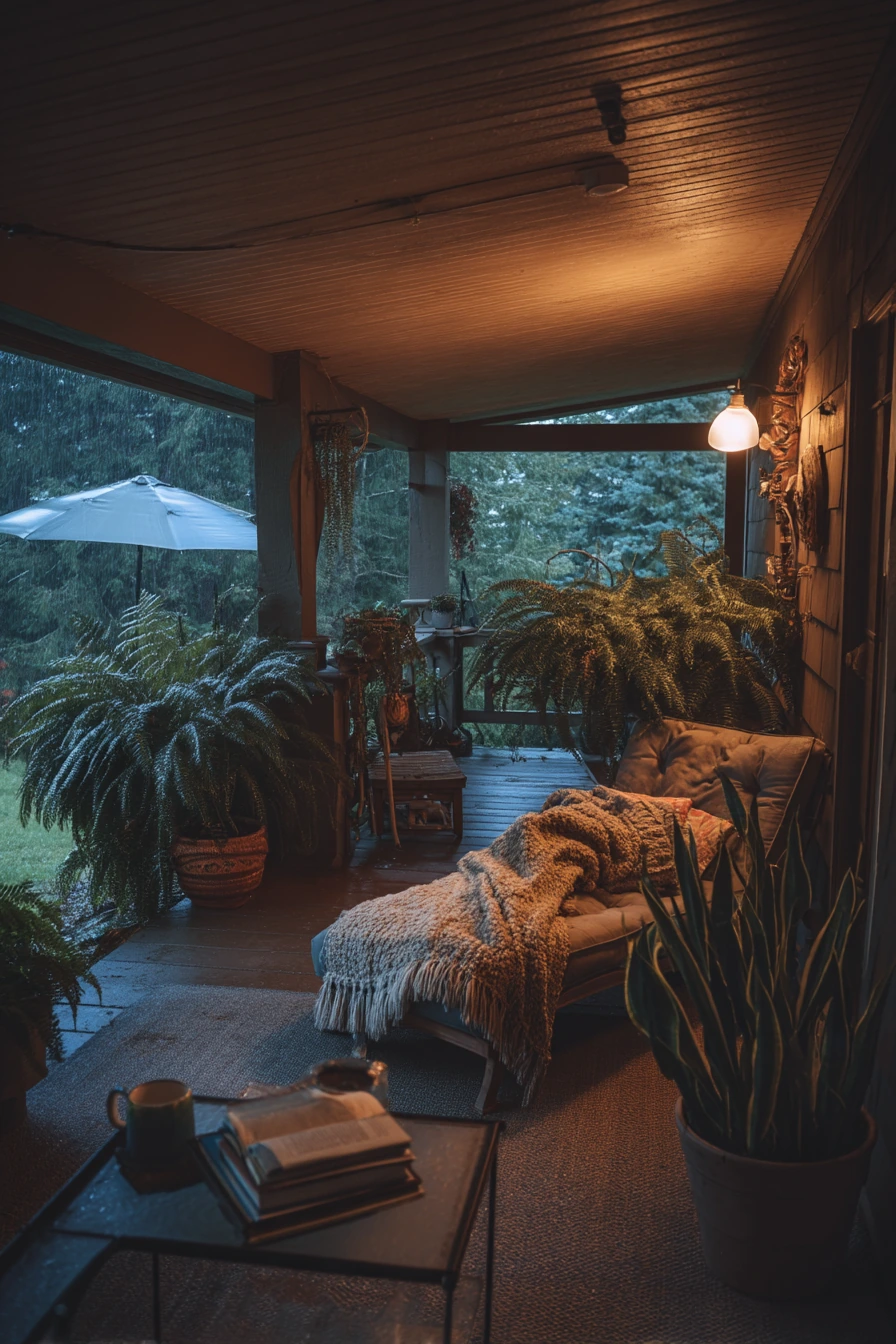 Rainy Porch Reading Nook
