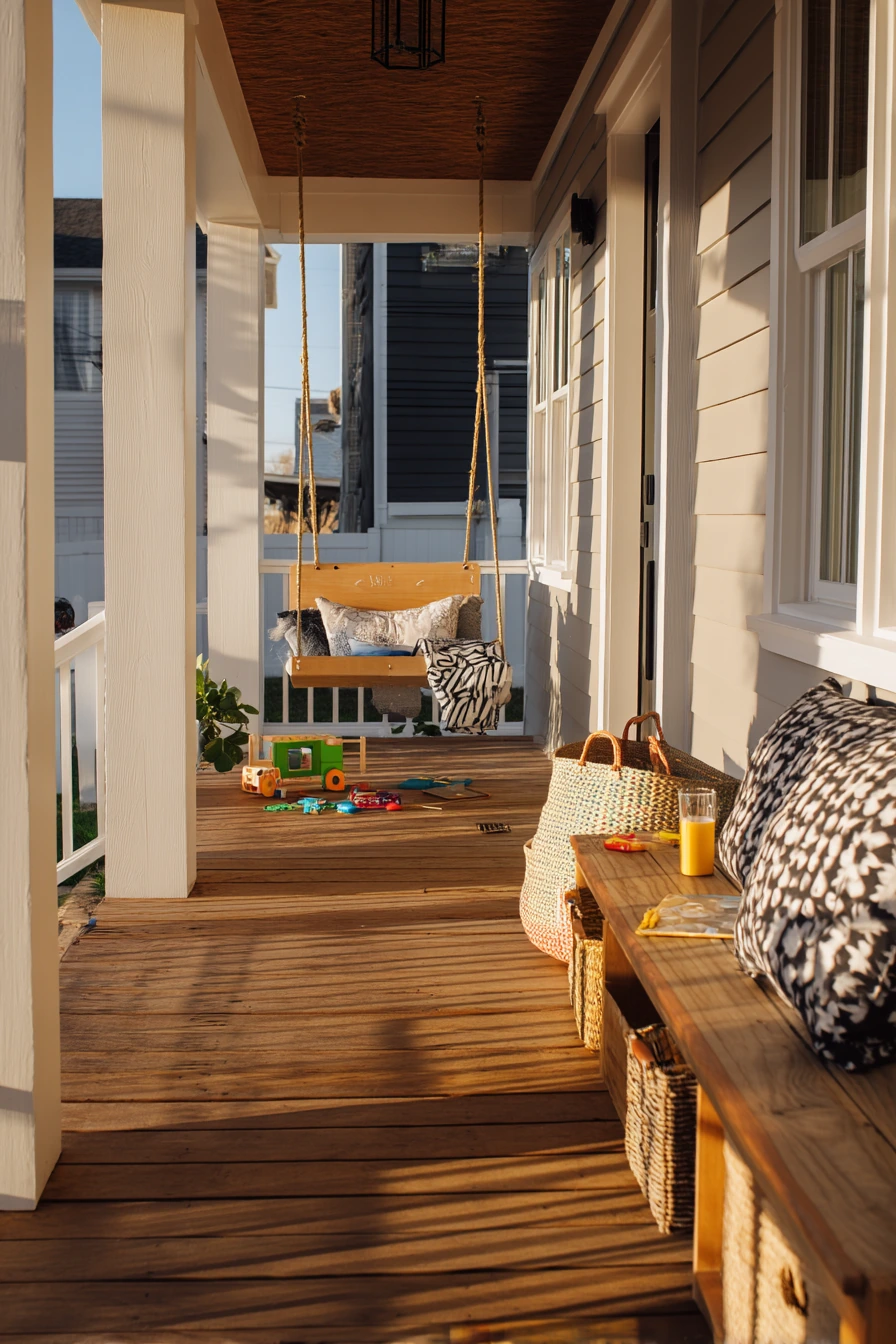 Kid-Friendly Porch Play Zone