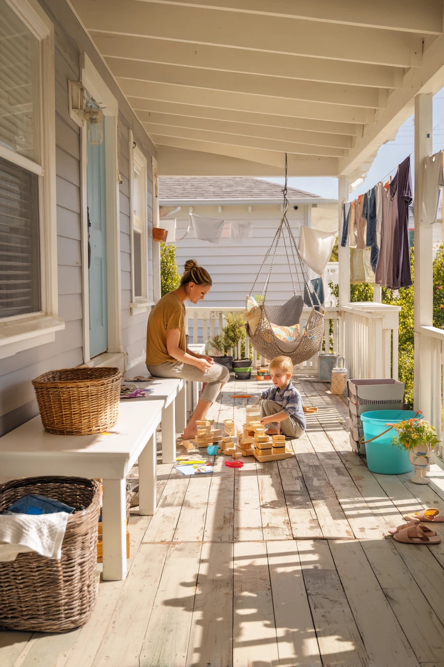 Kid-Friendly Porch Play Zone