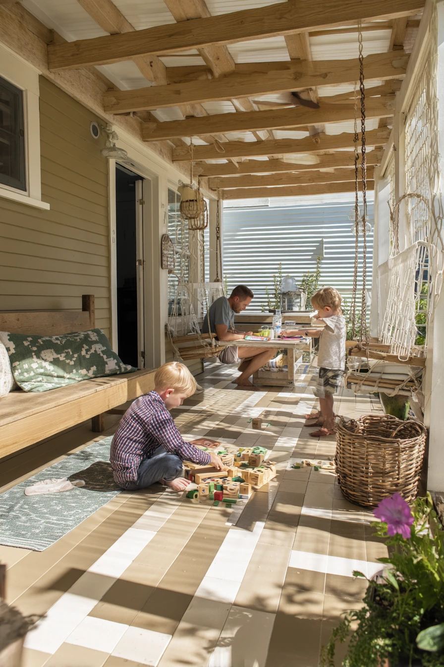 Kid-Friendly Porch Play Zone