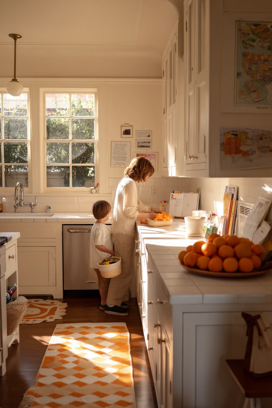 Family Kitchen at After-School Hour