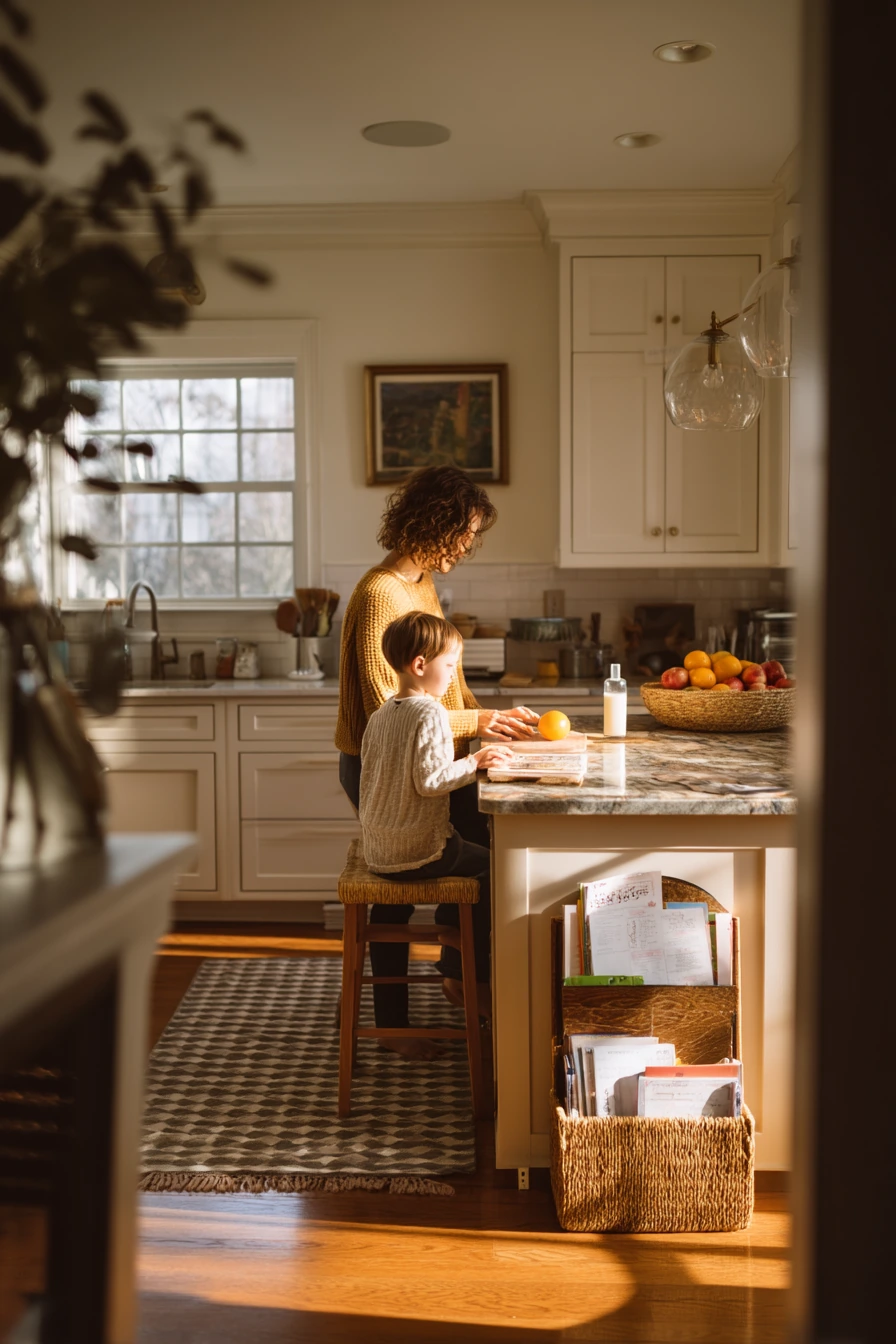 Family Kitchen at After-School Hour