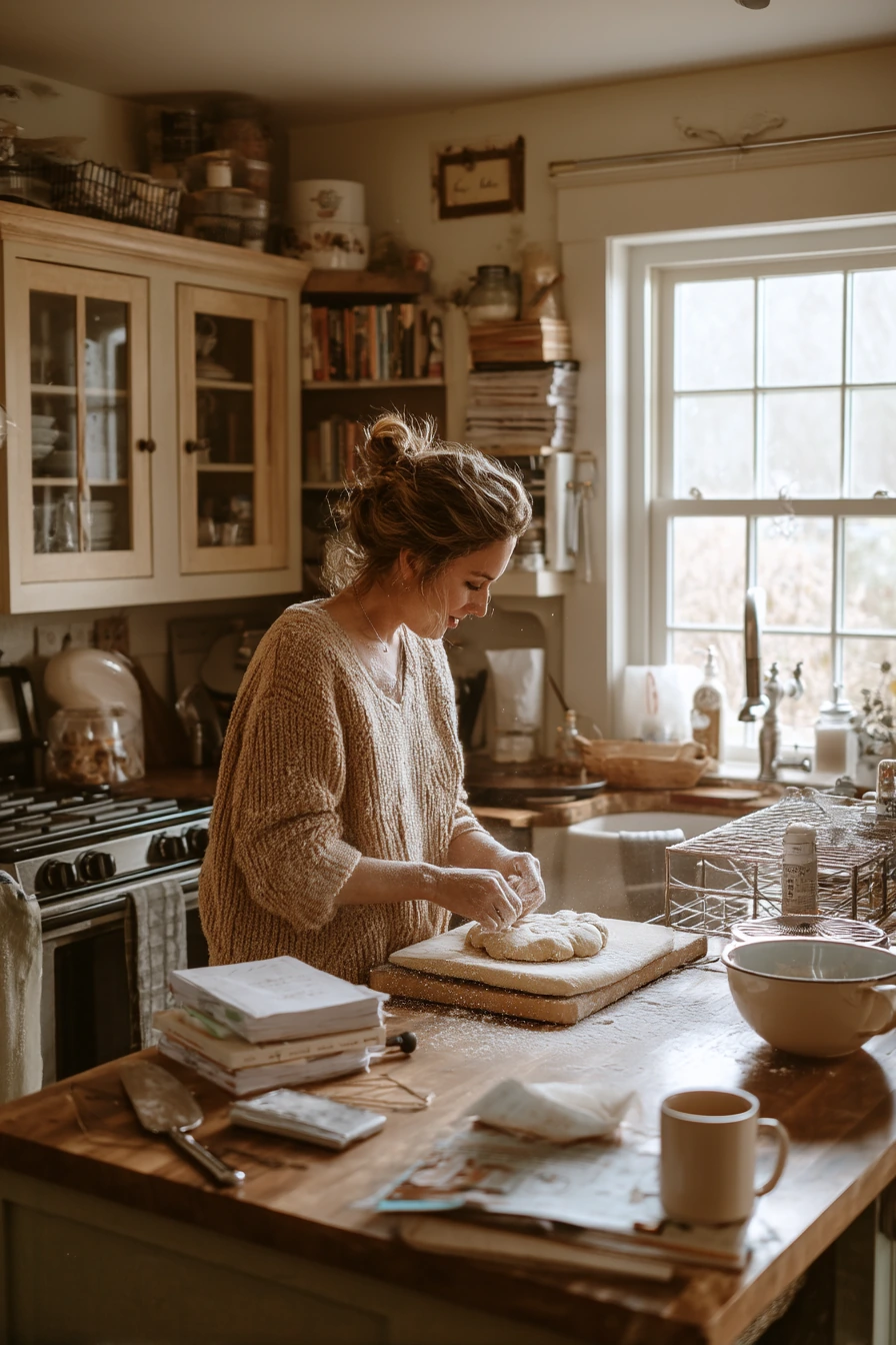 Baker’s Kitchen with Flour on the Counter