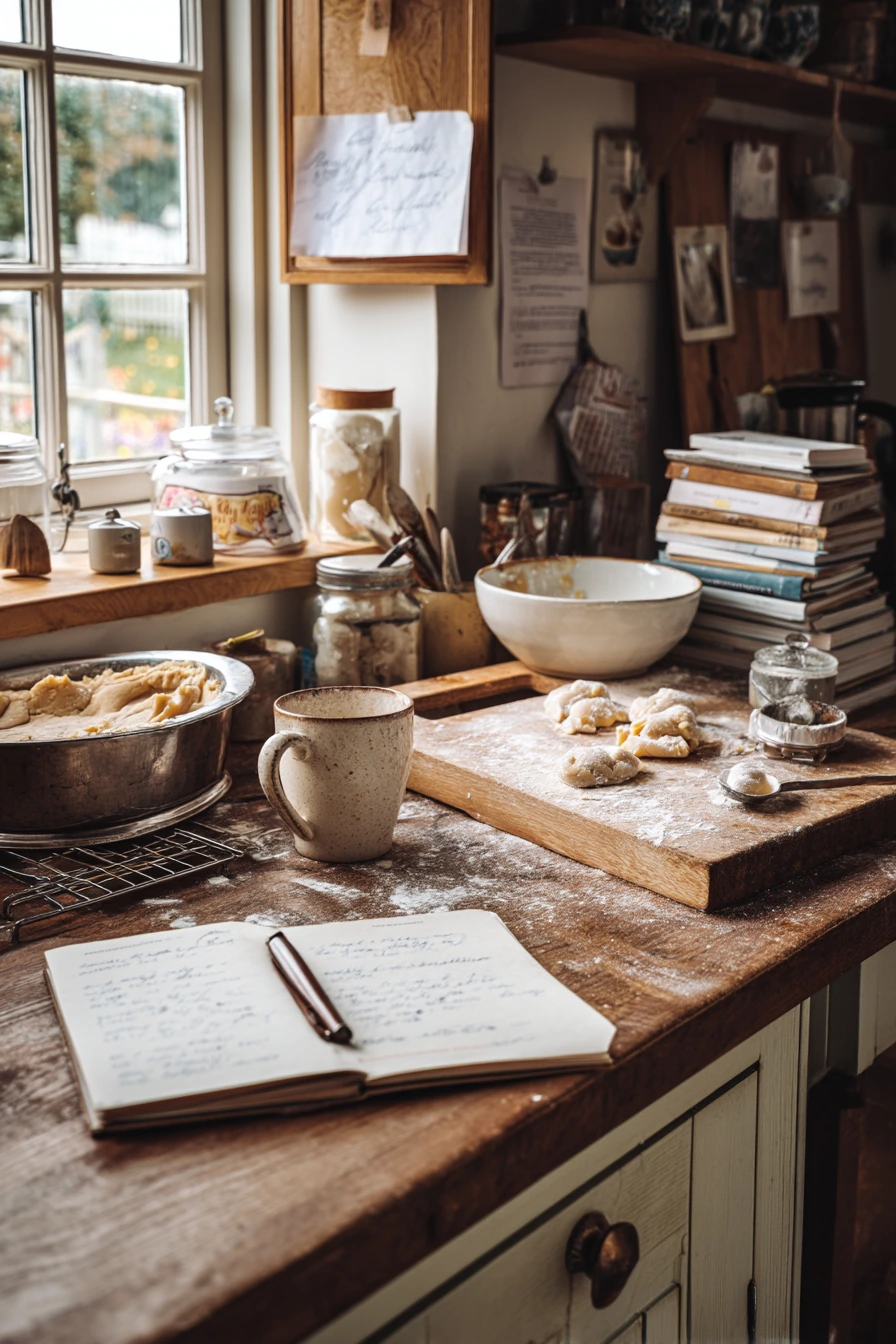 Baker’s Kitchen with Flour on the Counter