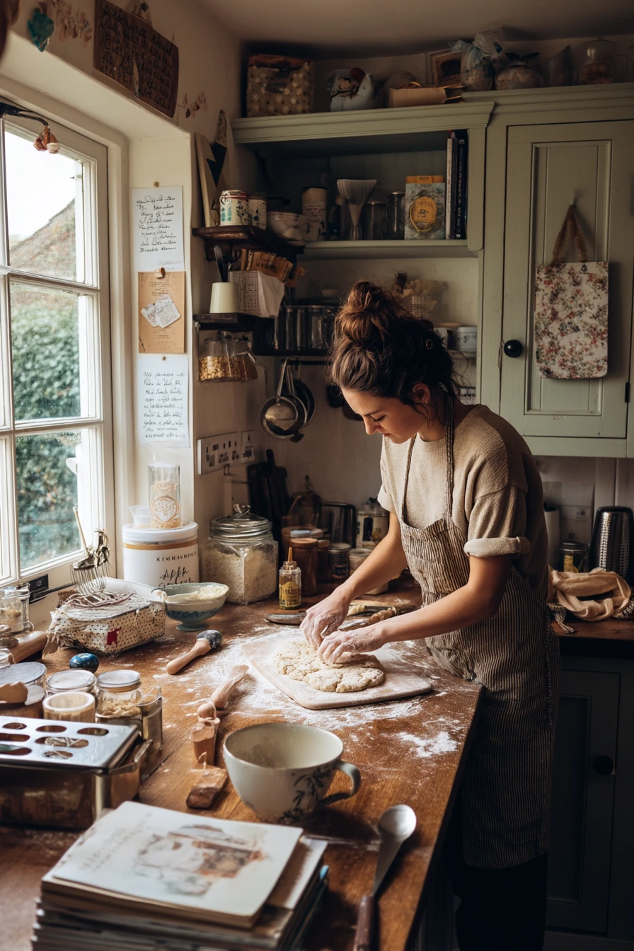 Baker’s Kitchen with Flour on the Counter