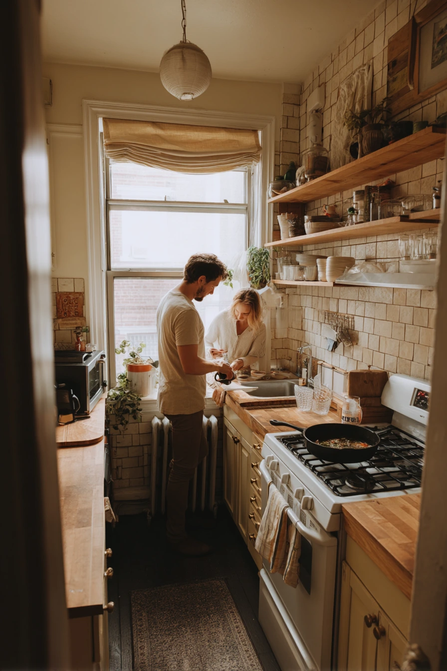 Small Galley Kitchen, Morning Coffee Ritual