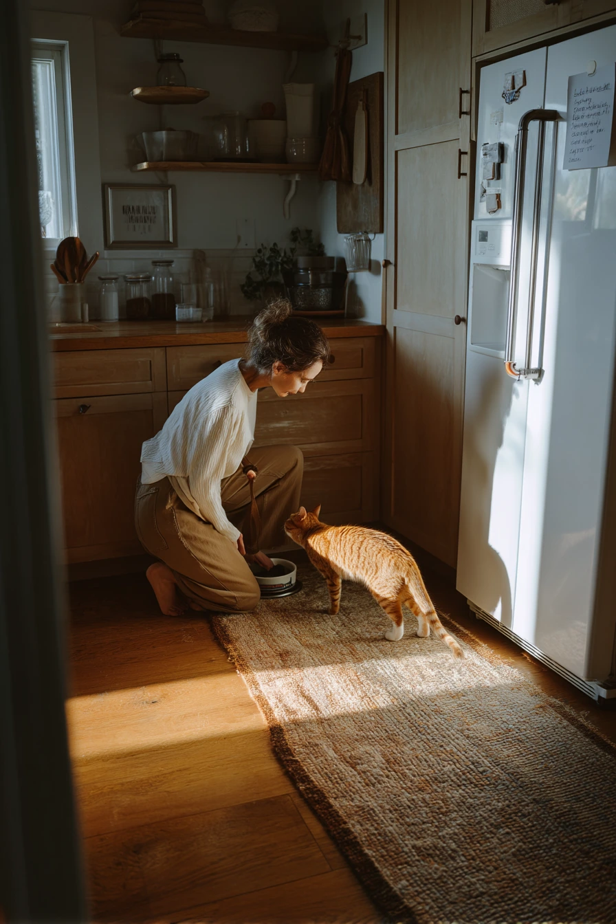 Pet-Friendly Kitchen with Quiet Morning Mess