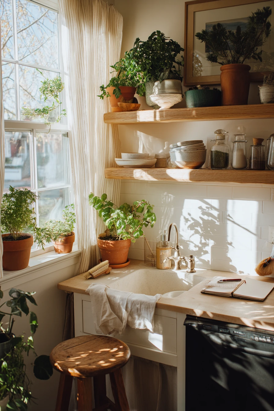 Light-Filled Kitchen with Indoor Plants