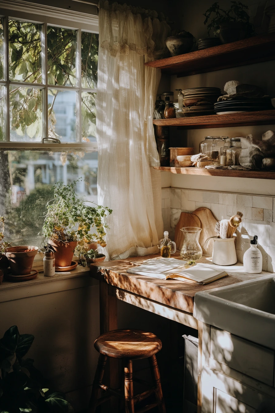 Light-Filled Kitchen with Indoor Plants