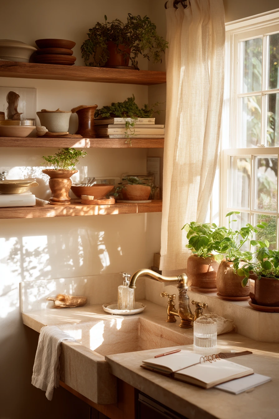 Light-Filled Kitchen with Indoor Plants