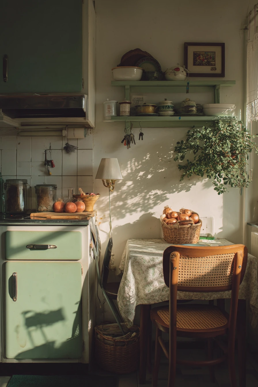 Tiny Apartment Kitchen with Dinner Prep