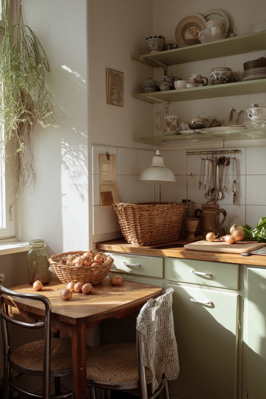 Tiny Apartment Kitchen with Dinner Prep