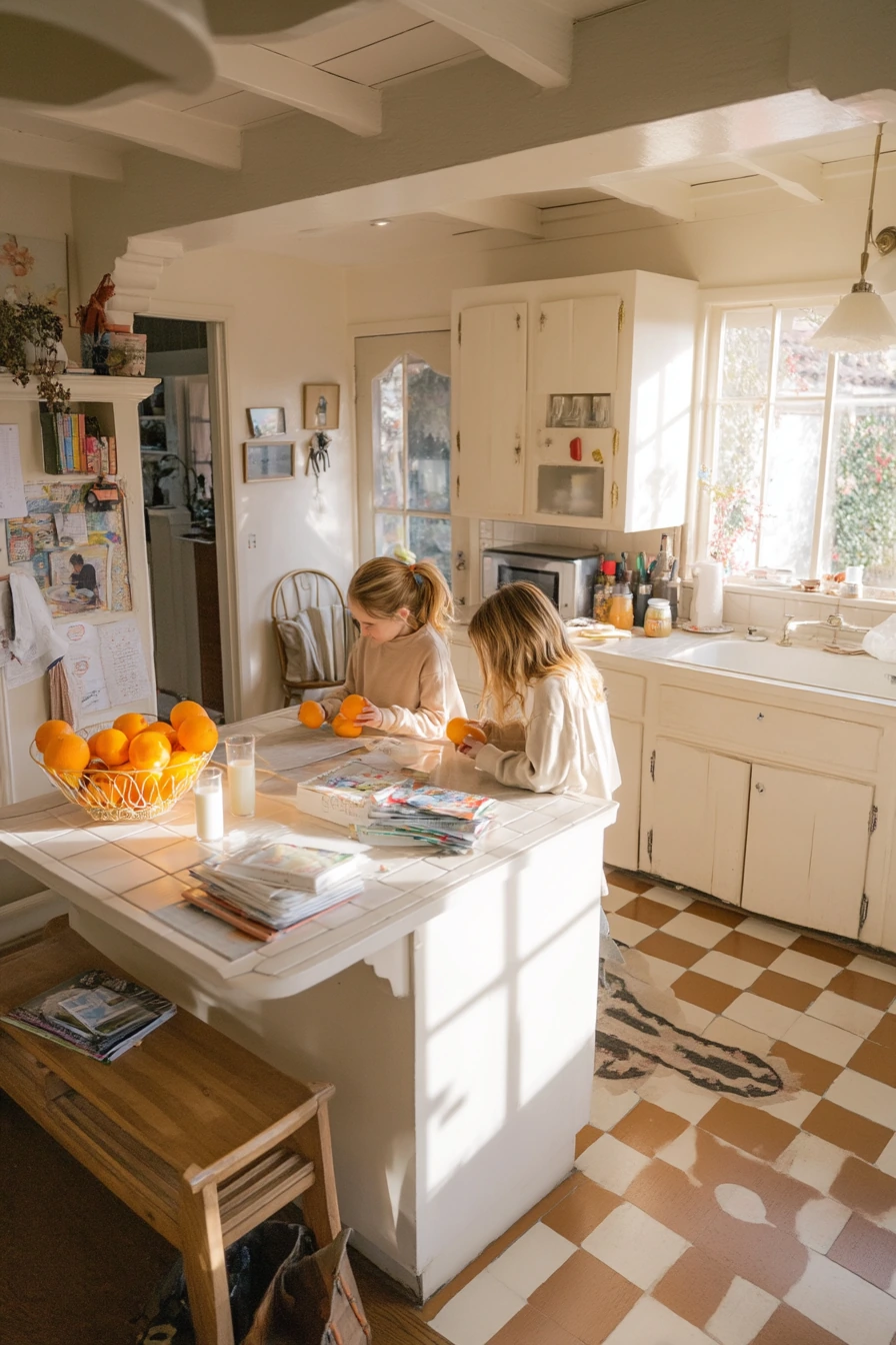 Family Kitchen at After-School Hour