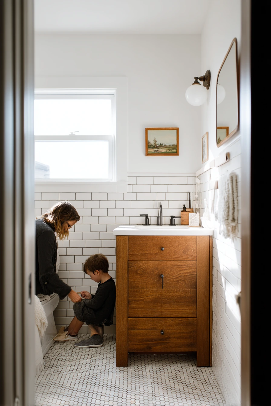 Family Craftsman Bath with Morning Routine