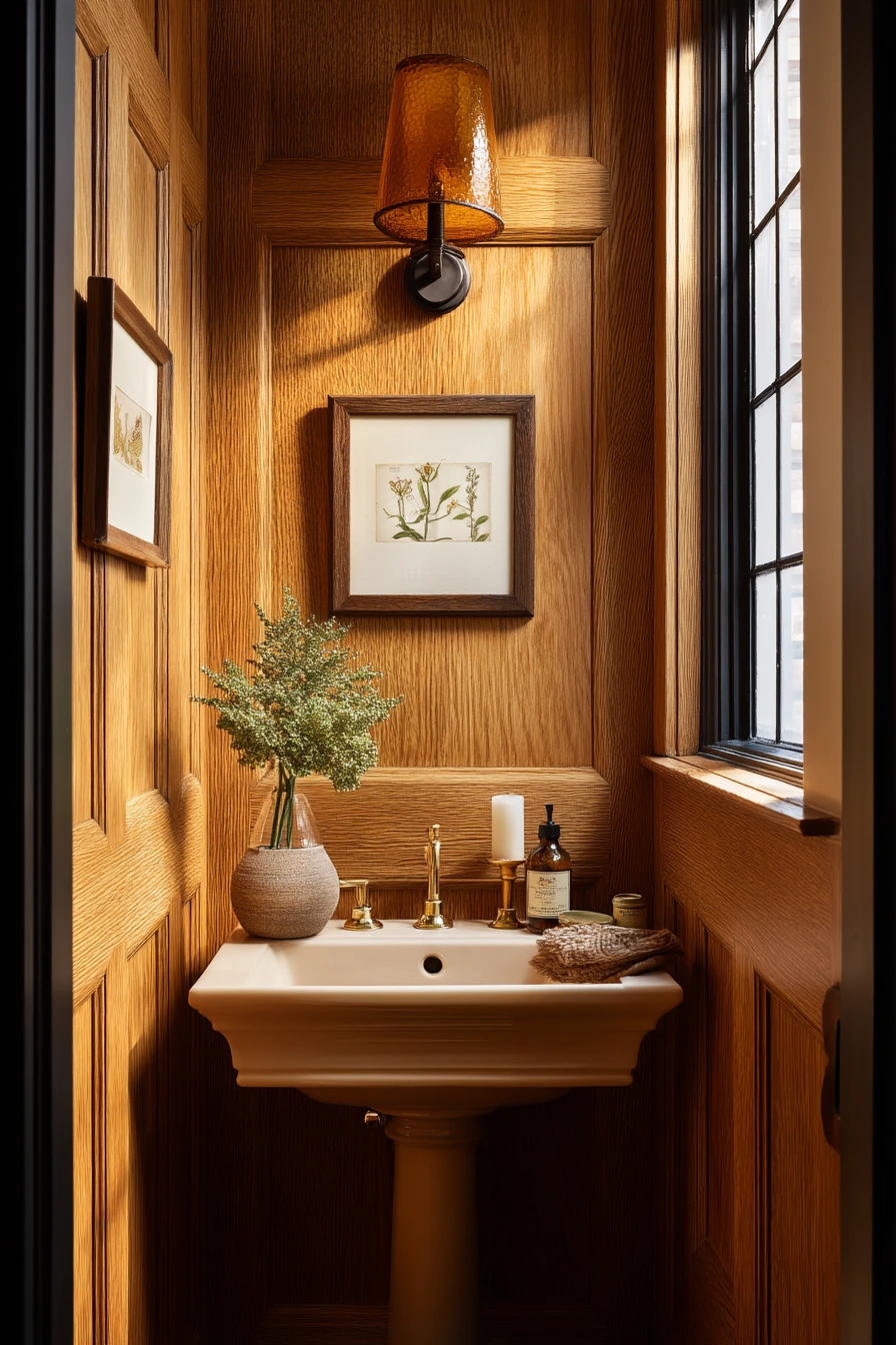 Vintage Craftsman Powder Room Detail