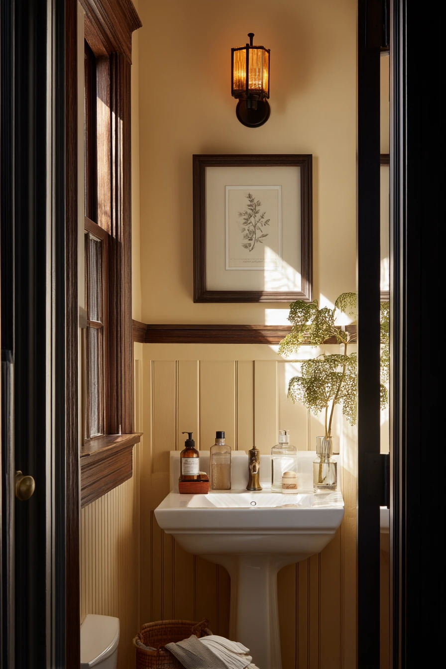 Vintage Craftsman Powder Room Detail