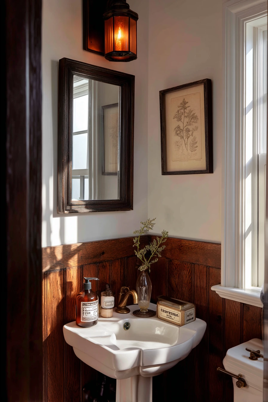 Vintage Craftsman Powder Room Detail