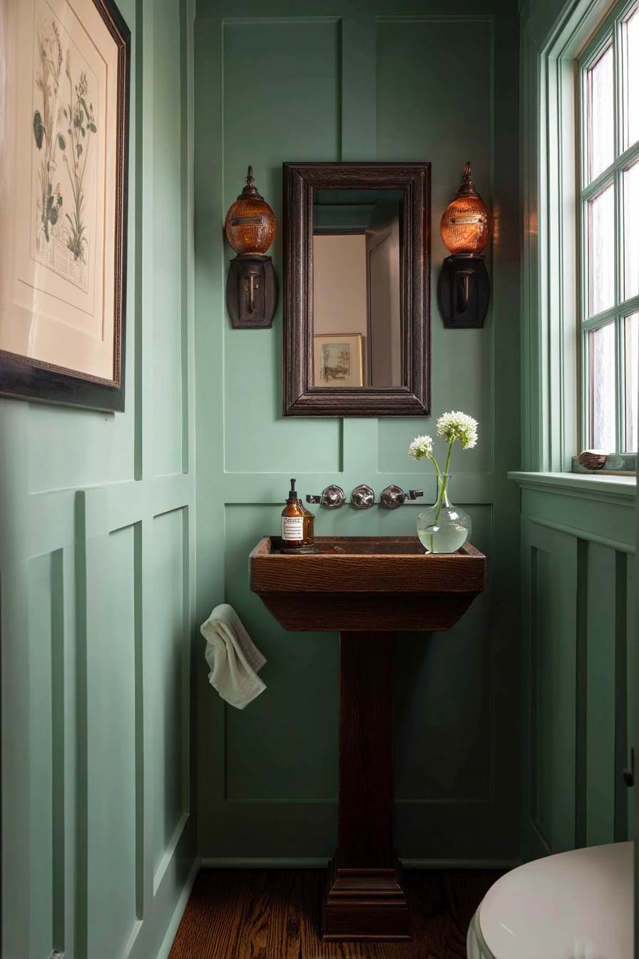 Vintage Craftsman Powder Room Detail