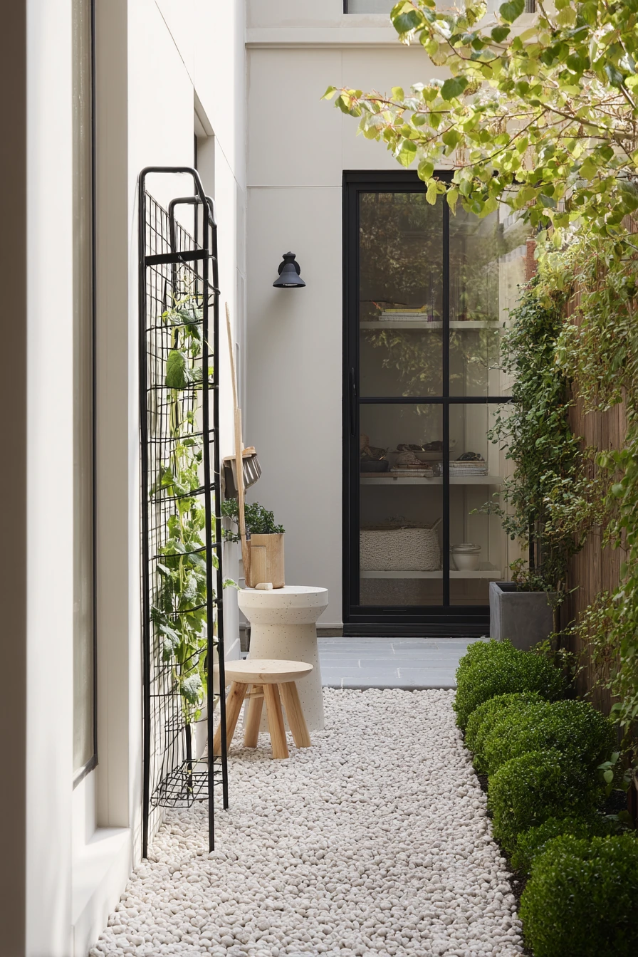 Modern Fence Trellis in a Minimal Yard